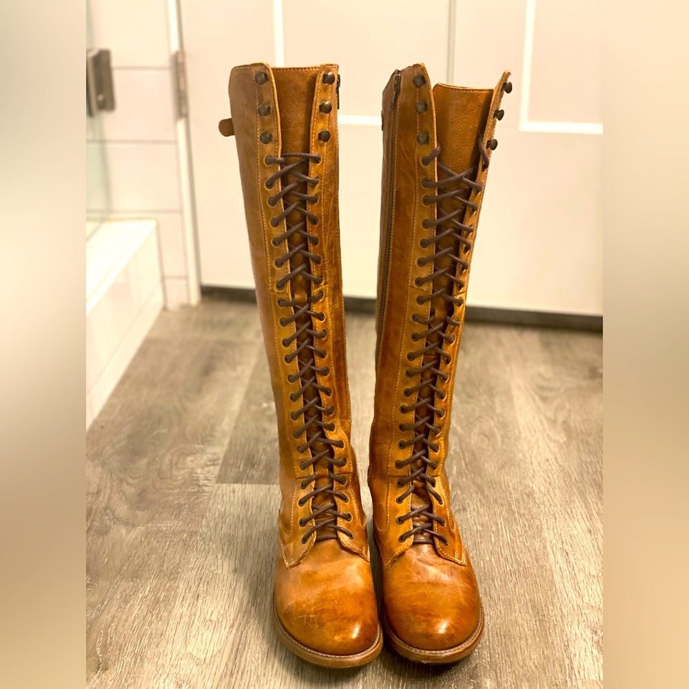 Bed Stu Della lace up knee high boot size 7. Worn only once!